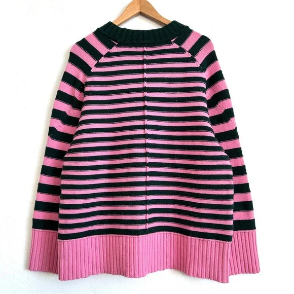 Anthropologie/Maeve Sweater Women Medium Pullover Boxy Slouchy Stripe Pink Green - Picture 5 of 10